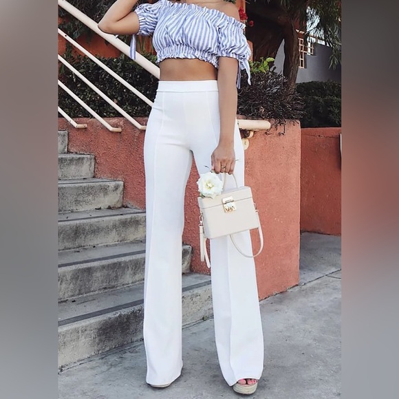 Fashion Nova Pants - NWT Fashion Nova Victoria High Waisted White Dress Pants Size XS w/ Back Zipper